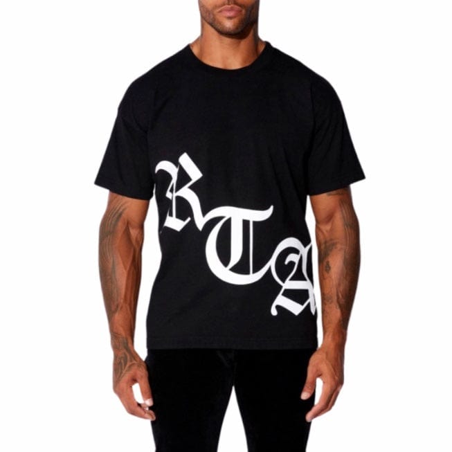 RTA Short Sleeve Old English Logo Tee (Black/White) MU23K621