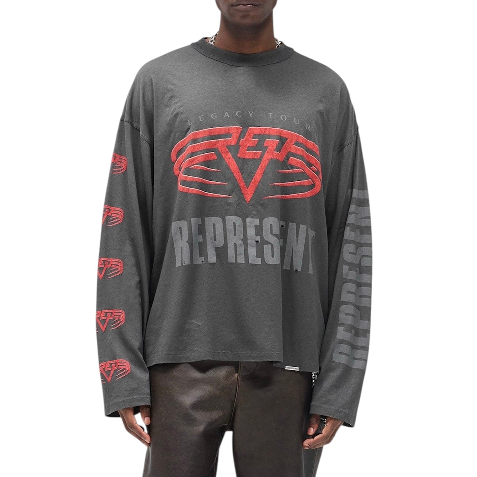Represent Reversible Living Legacy Tour Long Sleeve T Shirt (Sun Fade Grey)