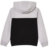 Kids Lacoste Cotton Flannel Colorblock Hoodie (Grey Chine/Black) SJ5293-51