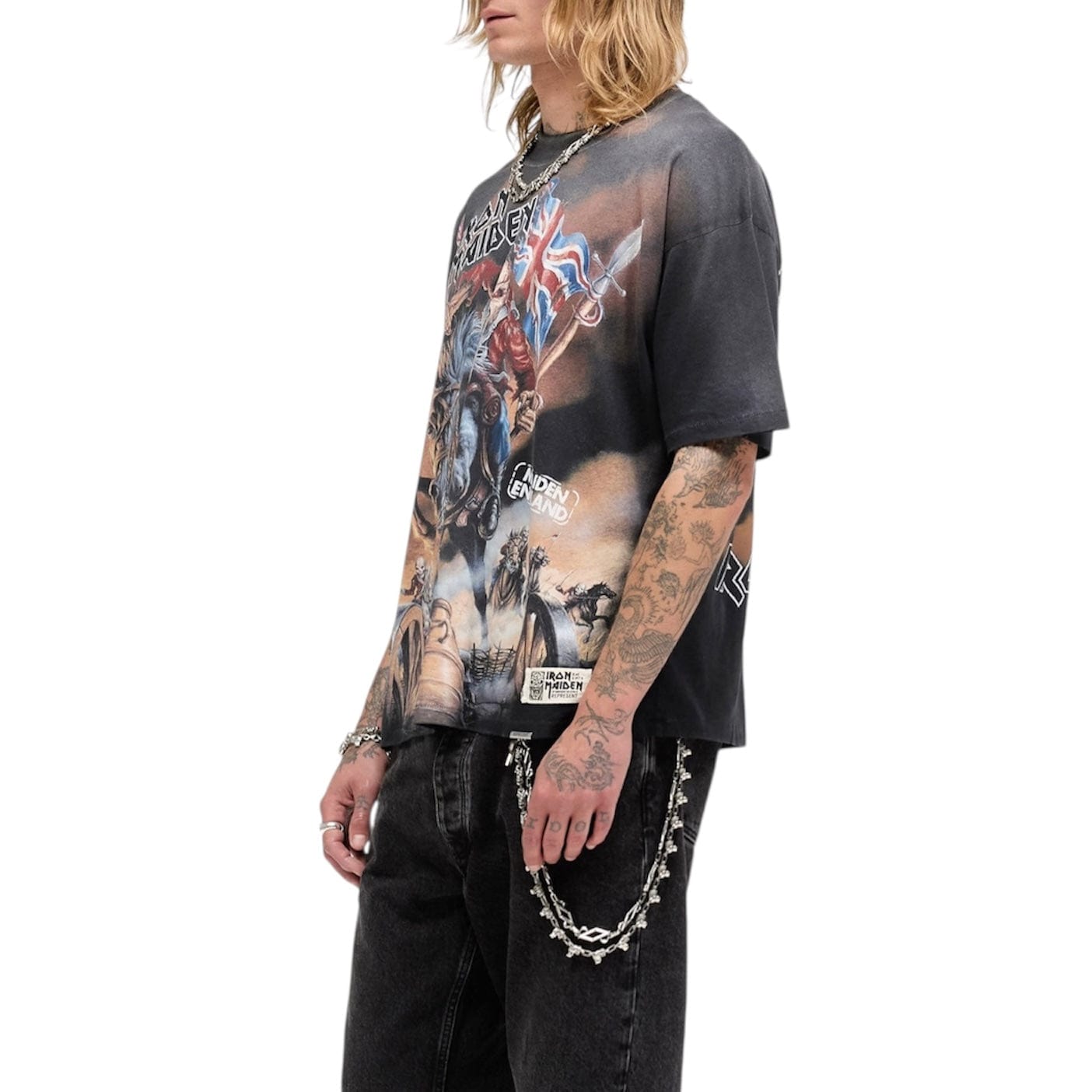 Represent X Iron Maiden Steed T-Shirt (Stained Black)