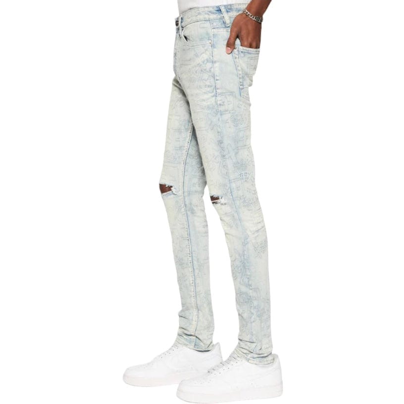 Ksubi Van Winkle Stencil Legacy Denim (Indigo) MFA24DJ014