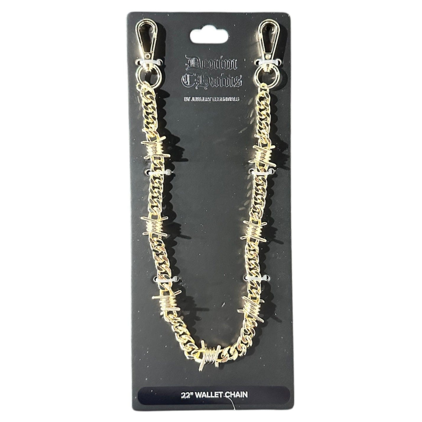 Jewelry Essentials Barbed Wire Pant Chain (Gold) BKC-150G