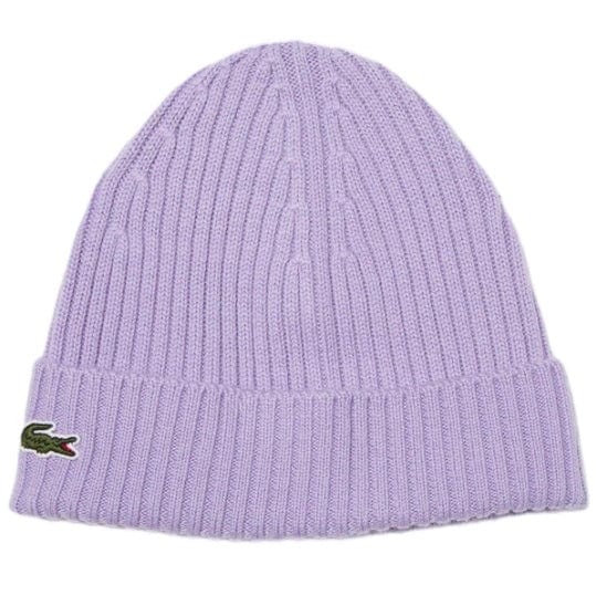 Lacoste Unisex Ribbed Wool Beanie (Purple) RB0001-51