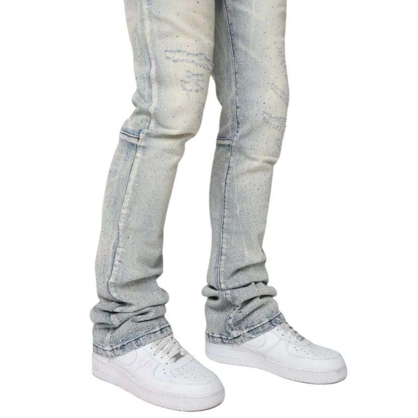 Smoke Rise Stacked All Rhinestone Jean (Anges Blue) JP25536