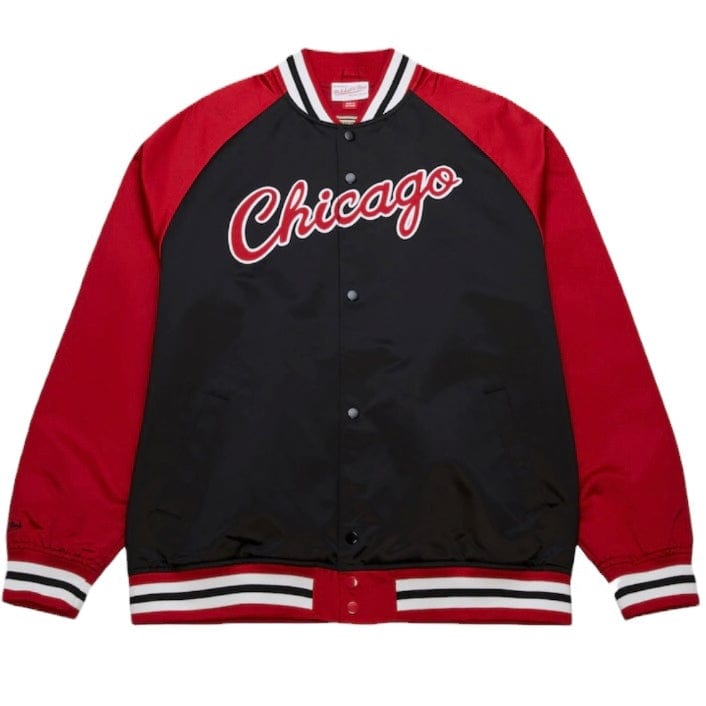 Mitchell & Ness Chicago Bulls Double Clutch Lw Satin Jacket (Black/Scarlet)