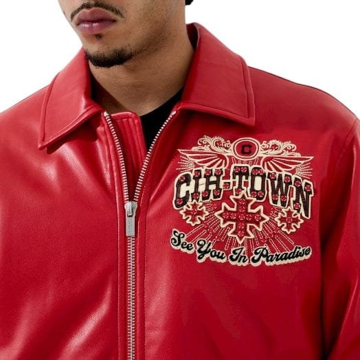 See You In Paradise Windy City Varsity Jacket (Red) 91747