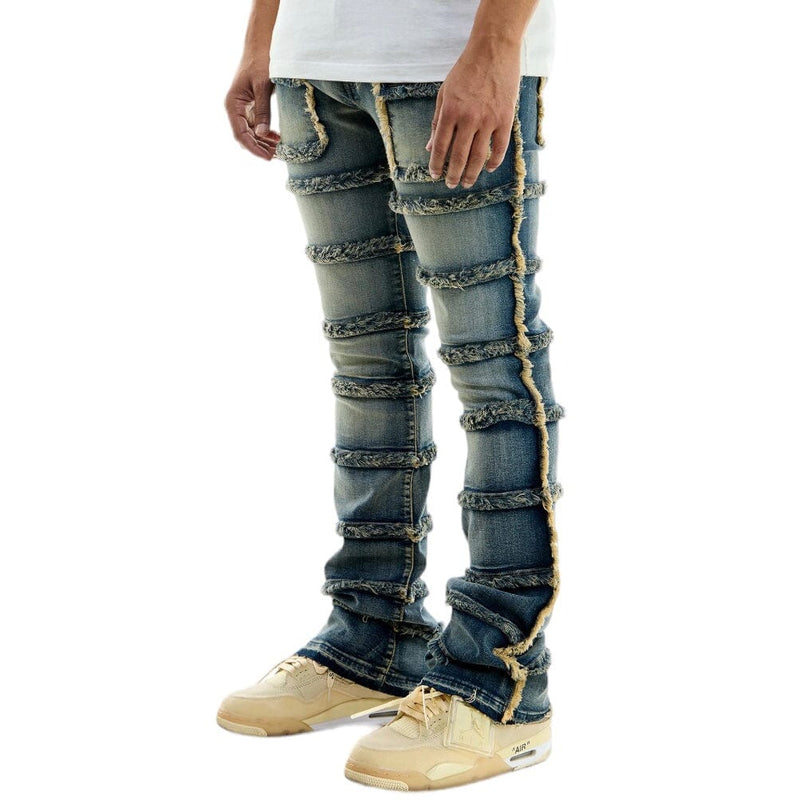 Kdnk Panelled Skinny Flare Jeans (Blue) KND4581