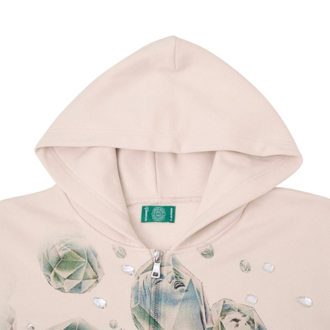 Campus Goods Crystal Mind Zip Up Hoodie (Cream) CG-H25-058