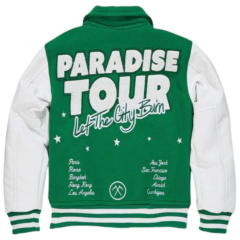 Kids Jordan Craig Paradise Tour Varsity Jacket (Green) 91632K