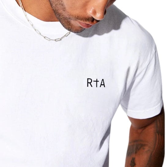 RTA Short Sleeve White Chest Logo Tee (White) MU23K621
