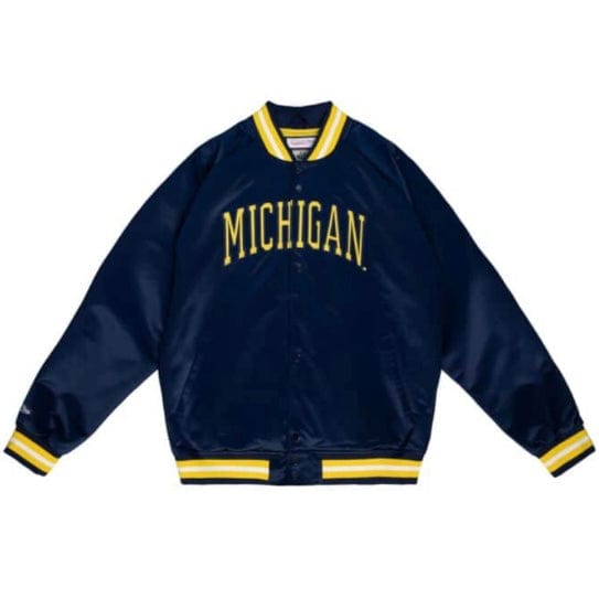 Mitchell & Ness NCAA University Of Michigan Lightweight Jacket (Navy)