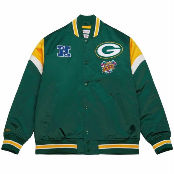 Mitchell & Ness NFL Green Bay Packers Heavyweight Satin Jacket (Green)