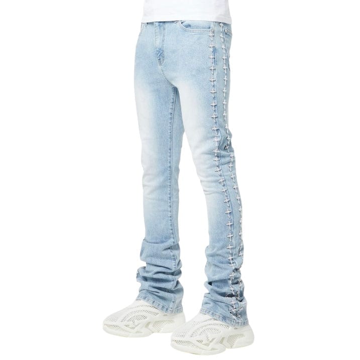 Guapi Crosses Embellished Denim (Vintage Blue)