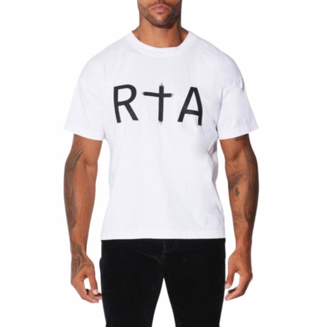 RTA Short Sleeve Liam Front Logo Tee (White) ME00K83