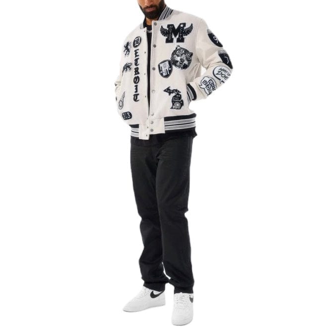 Jordan Craig Motown Varsity Jacket (Cream) 91651