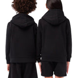 Kids Lacoste Kangaroo Pocket Zip-Up Hoodie (Black) SJ9723-51