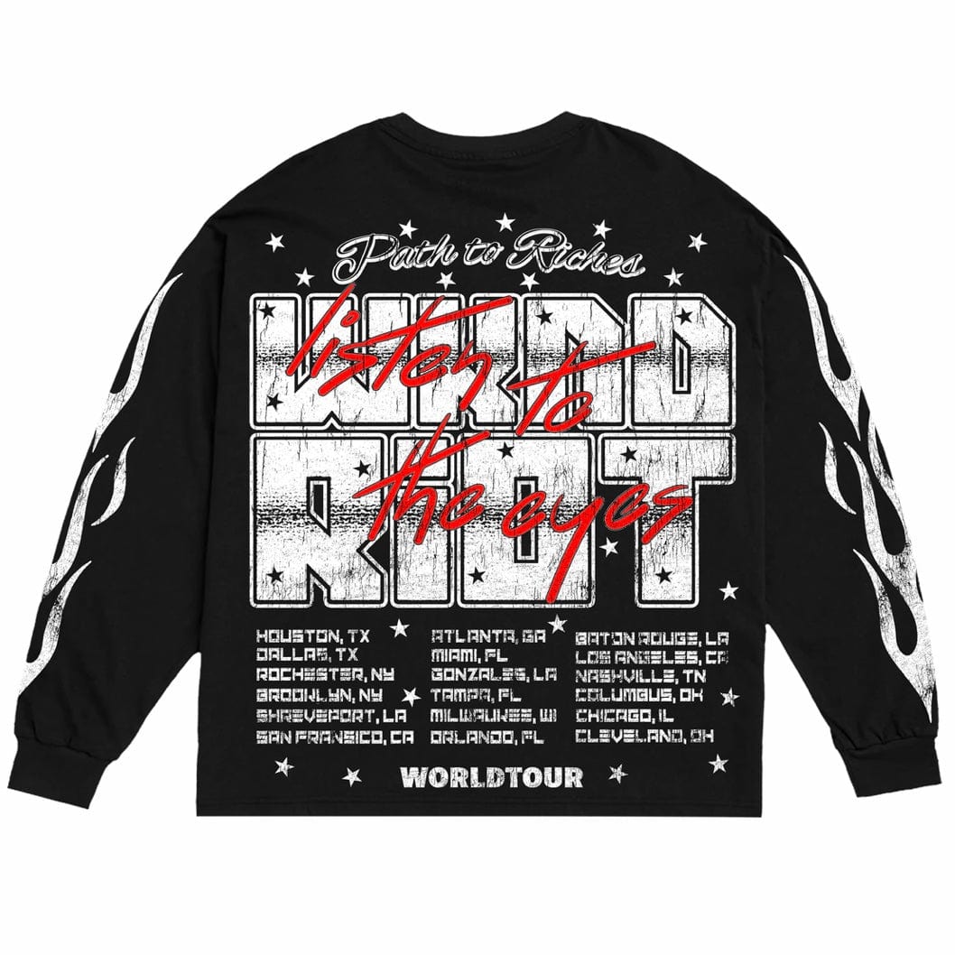 Wknd Riot Tour Long Sleeve Sweatshirt (Black)