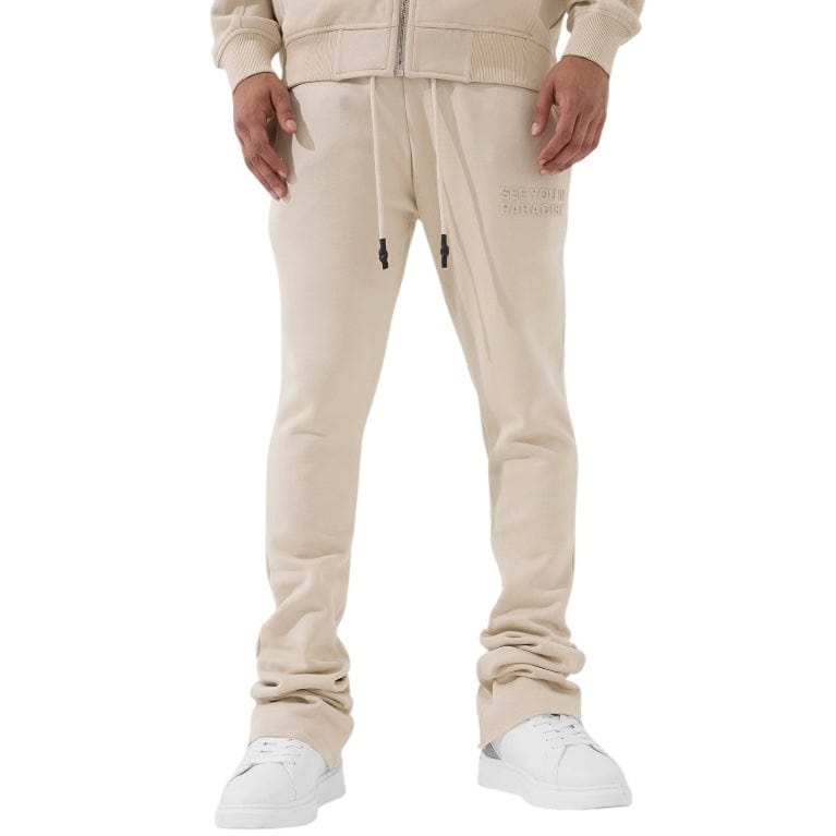 See You In Paradise Tonal Stacked Sweatpants (Taupe Cream)