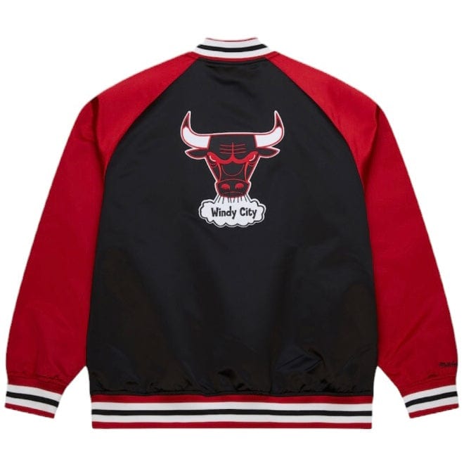 Mitchell & Ness Chicago Bulls Double Clutch Lw Satin Jacket (Black/Scarlet)