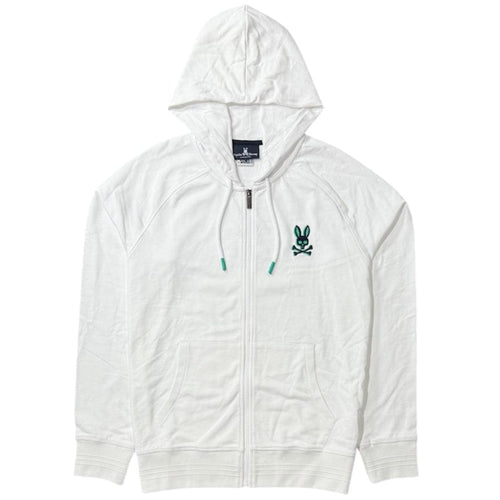 Psycho Bunny Bennett Full Zip Hoodie (White) HL21-B6H442R1FT