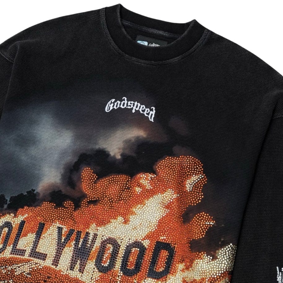 Godspeed Hollywood Inferno LS T Shirt (Black Wash)