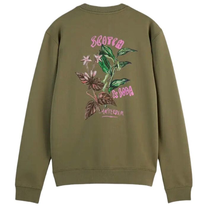 Scotch & Soda Flor180478al Artwork Sweatshirt (Washed Military) 180478