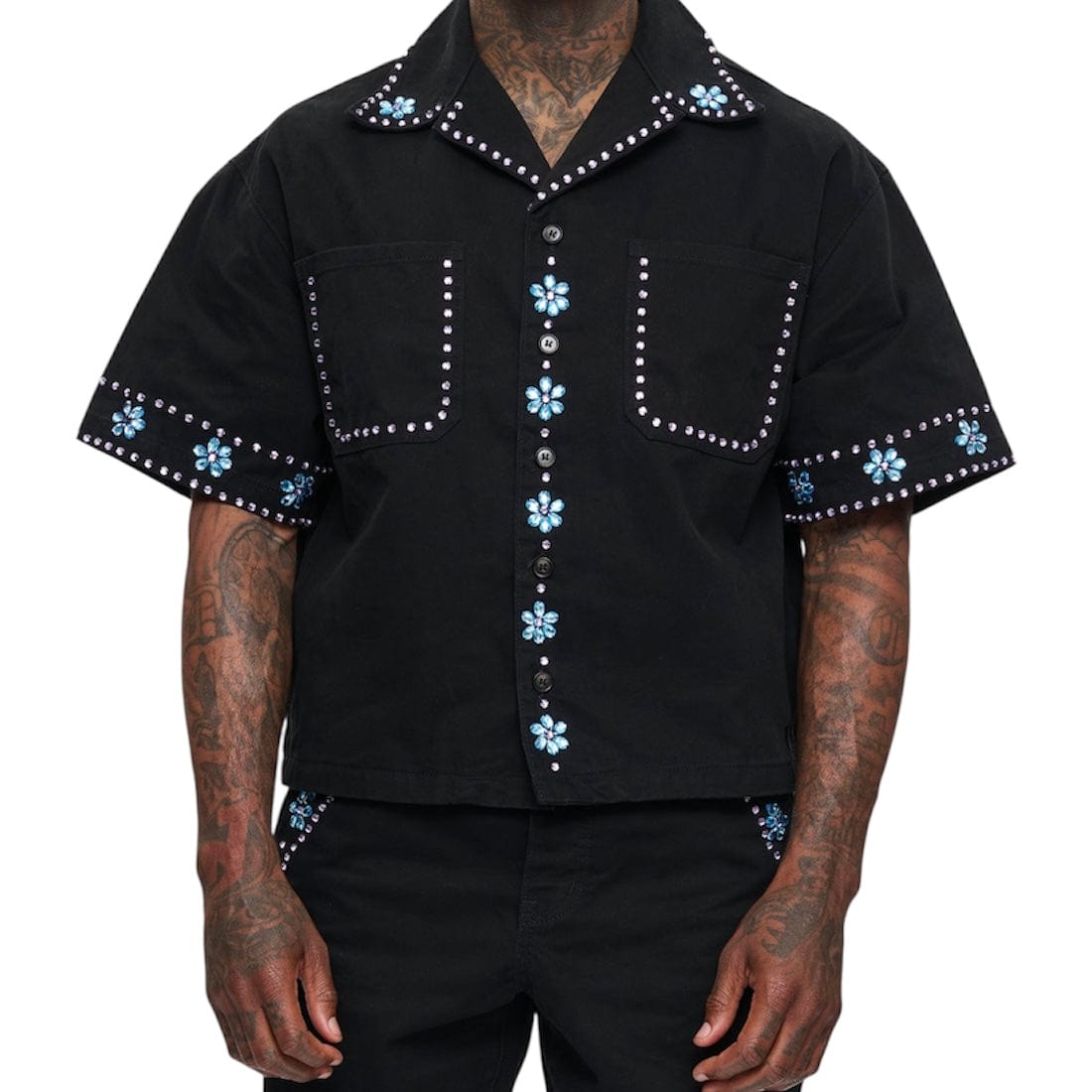 Valabasas Under Pressure Cropped Button Down (Black) VLBS-VBD2-1005