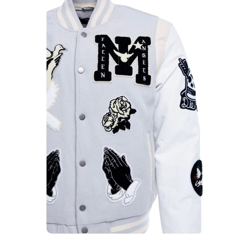 Jordan Craig Fallen Angels Varsity Jacket (Light Grey) 91647