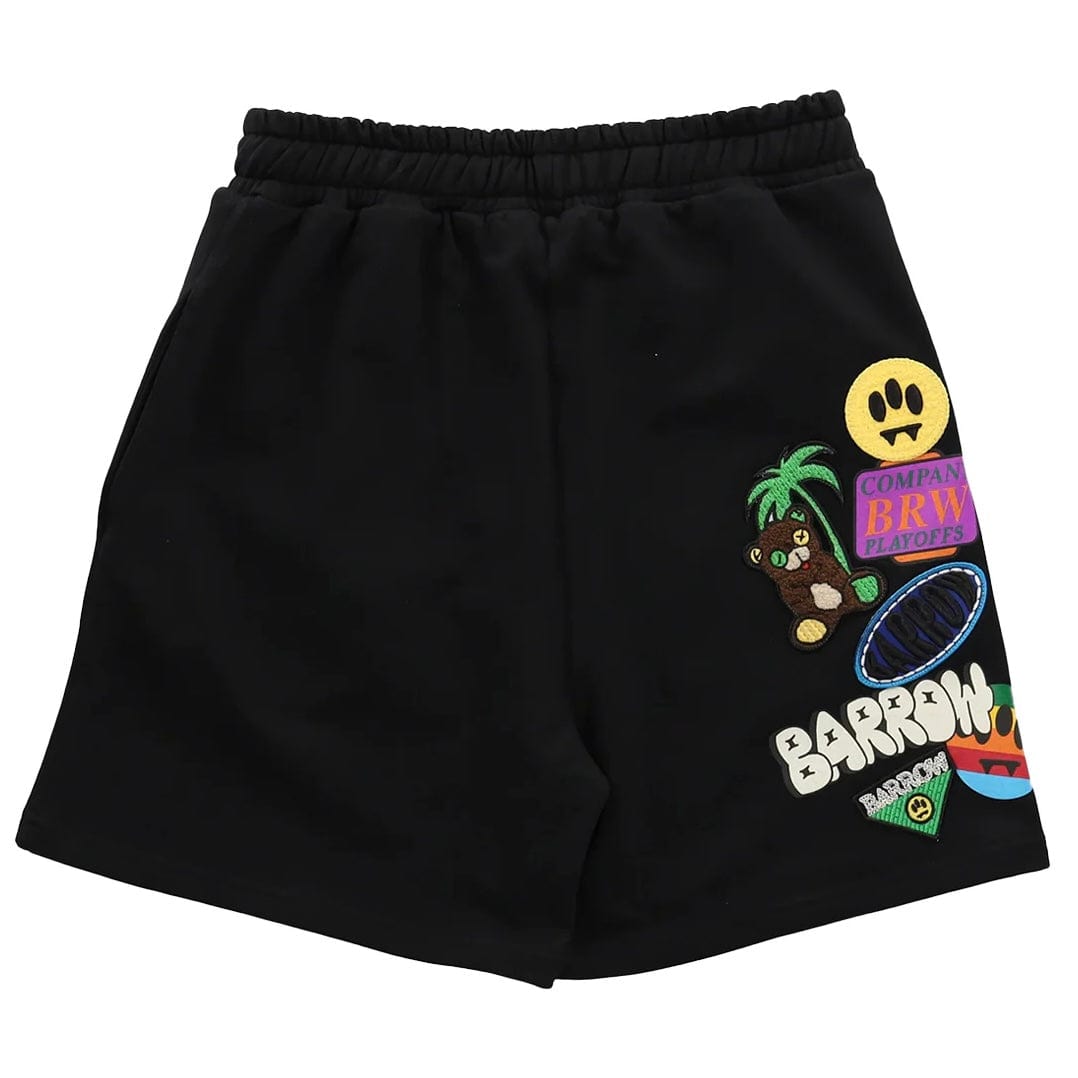 Barrow Unisex Patch Sweatshorts (Nero/Black) S5BWUABE018-110