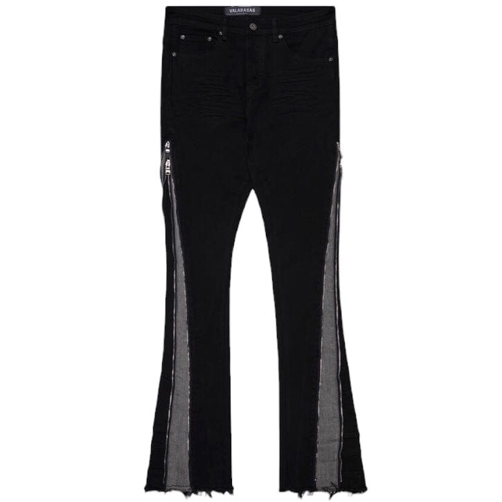 Valabasas Adapt Stacked Flare Jean (Black V Grey) VLBS5445