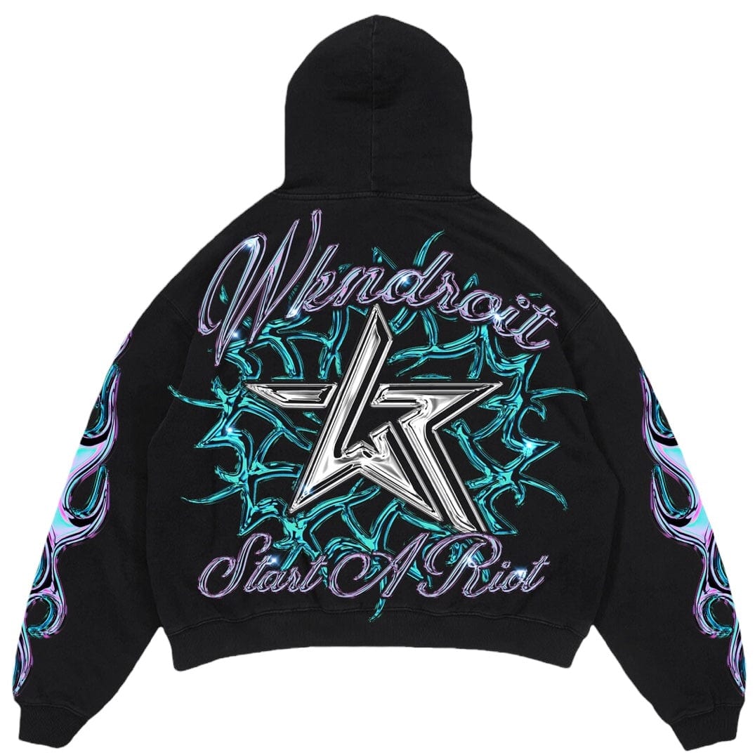 Wknd Riot Glass Skull Hoodie (Black)