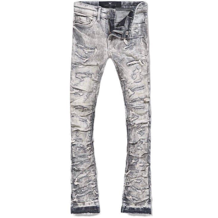 Kids Jordan Craig Stacked Ripple Effect Denim (Bone White) JTF1157K