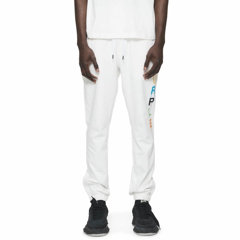 Purple Brand Wordmark Drip Sweatpants (Off White) P450-FCMW124