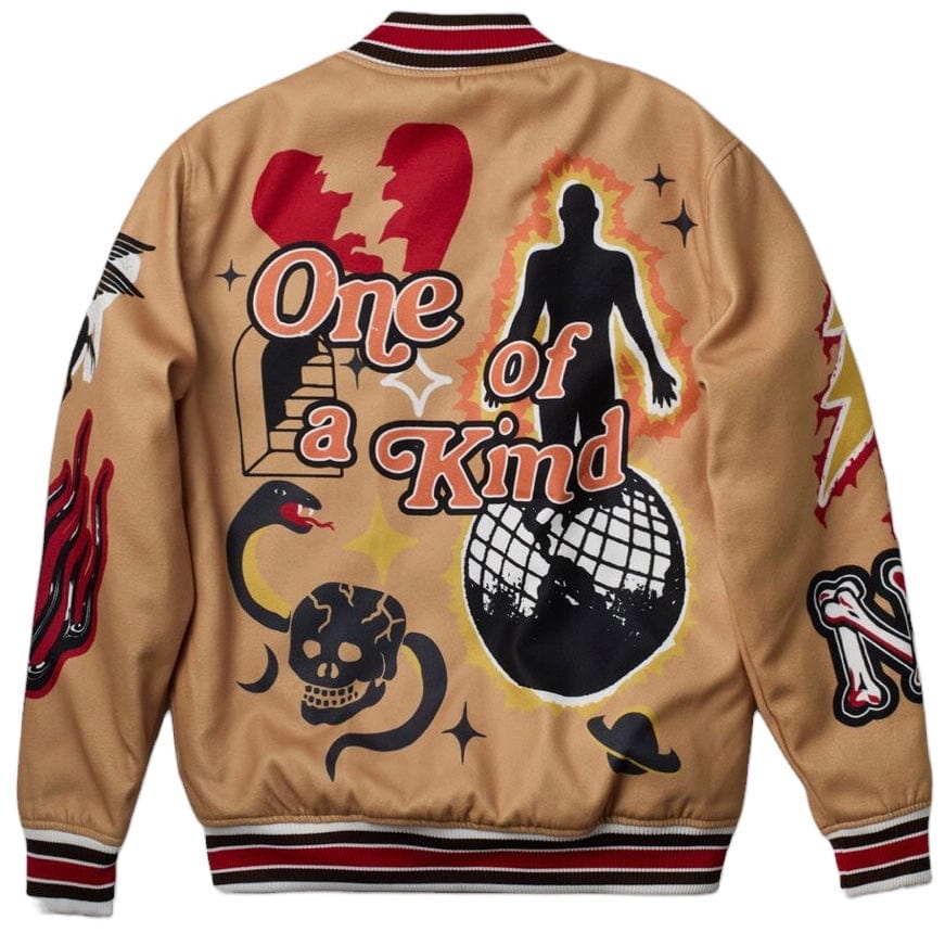 Reason Brand One Of A Kind Varsity Jacket (Khaki) OWG-24