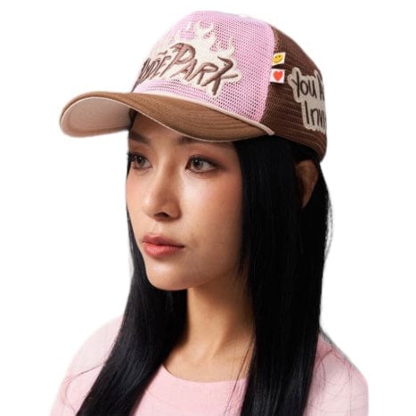 Hyde Park Nothing But Net Trucker Hat (Pink/Brown)