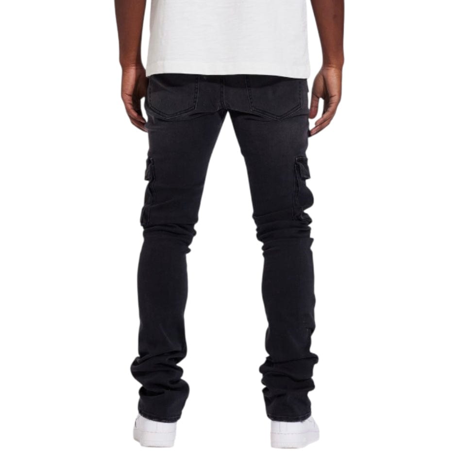 Crysp Jake Cargo Flare Denim Jean (Black) CRYSUM25-106