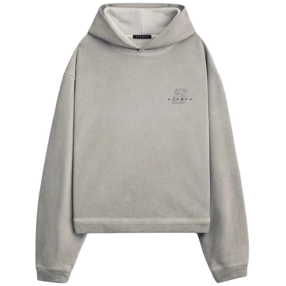 StampD Cement Transit Relaxed Cropped Hoodie (VIntage Washed Fog)