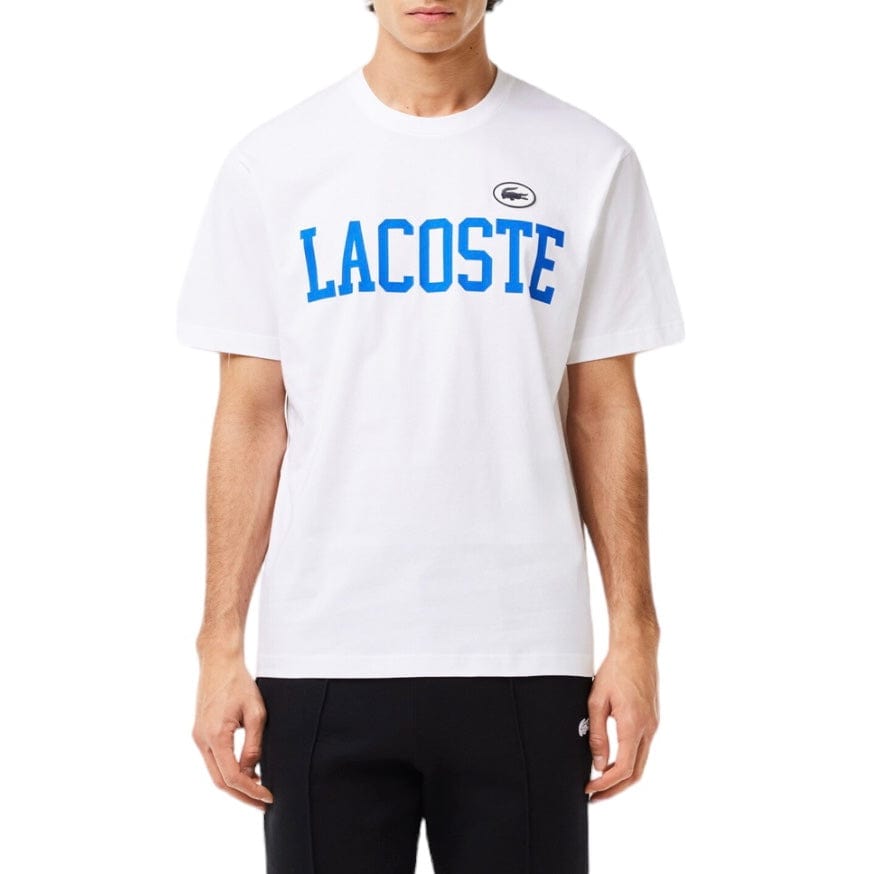 Lacoste Cotton Contrast Print & Badge Tee (White) TH7411-51