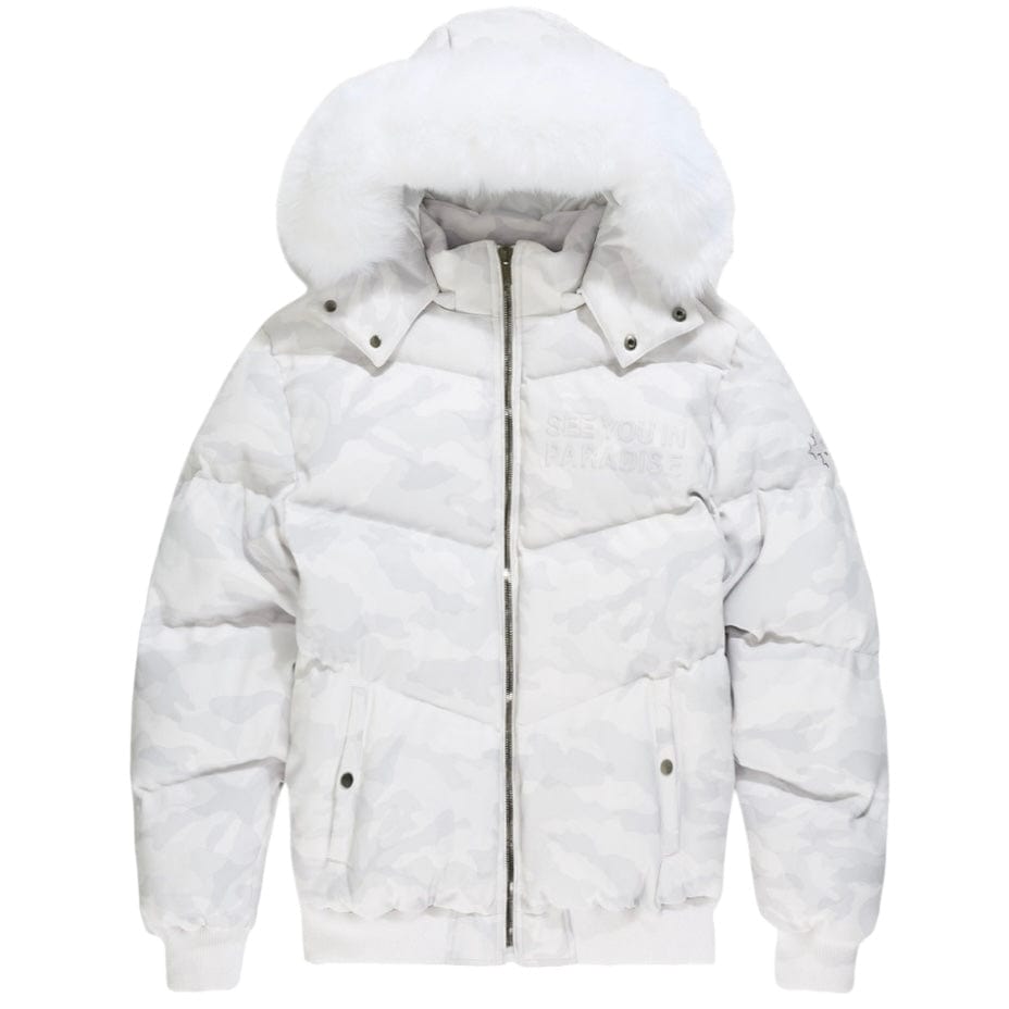 See You In Paradise The Wild One Camo Puffer Jacket (Arctic Camo) 91665C