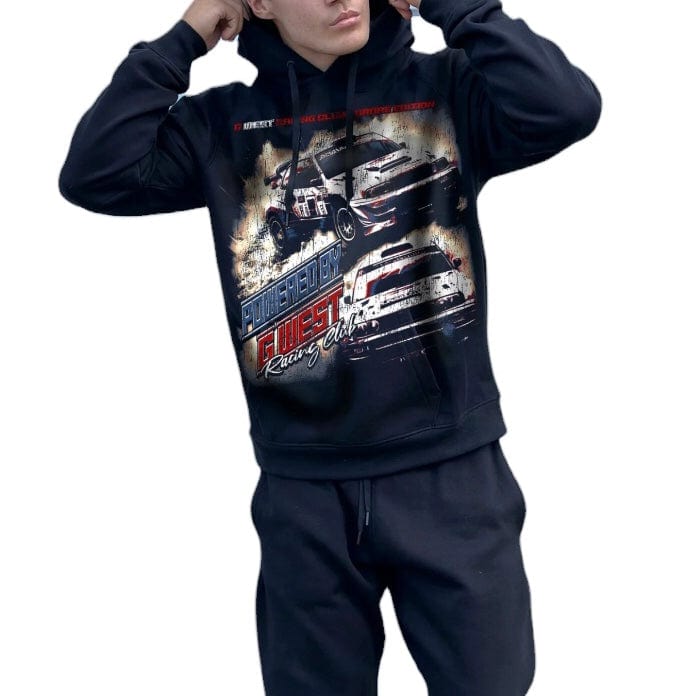 G West Racing Club Double Hit Hoodie (Black/Navy/Red)