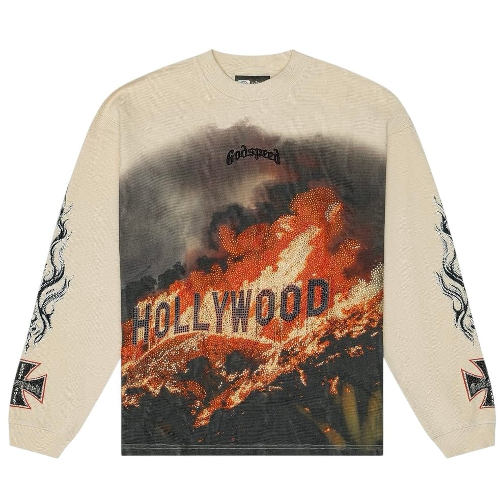 Godspeed Hollywood Inferno LS T Shirt (Bone)