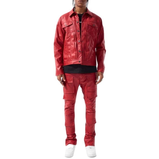 Jordan Craig Thriller Trucker Jacket (Red) JJ1218