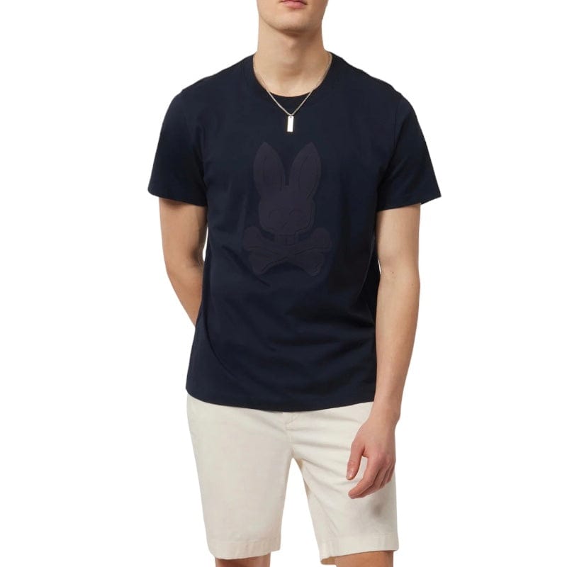 Psycho Bunny Damon Graphic Tee (Navy) B6U900Y1PC