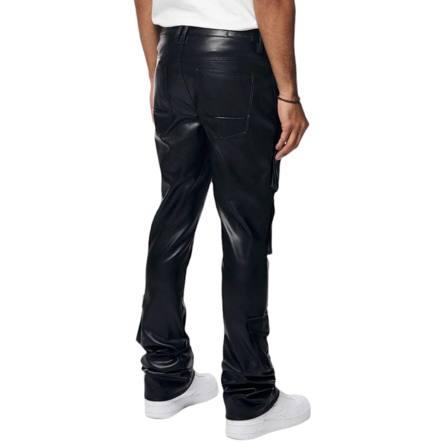 Smoke Rise Vegan Leather Stacked Utility Pants (Black) WP23685