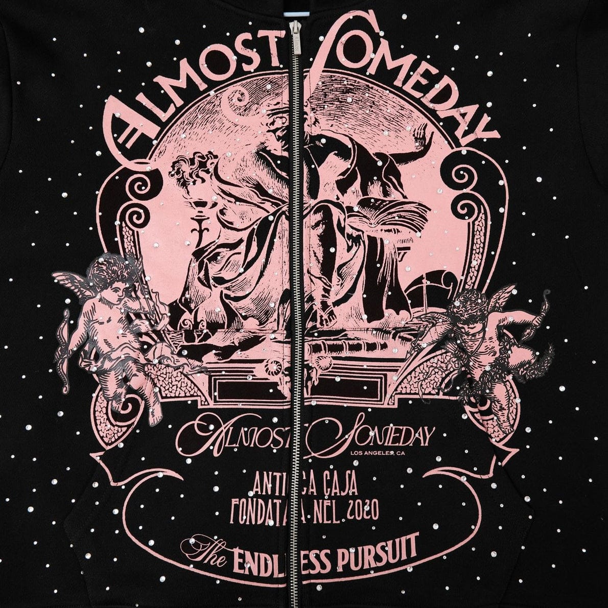 Almost Someday Lavish Zip Up Hoodie (Black) AS-H25-025