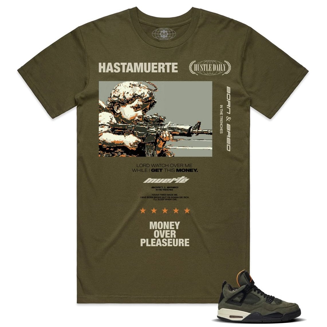 Hasta Muerte 1 Shot Mop Tee (Army)
