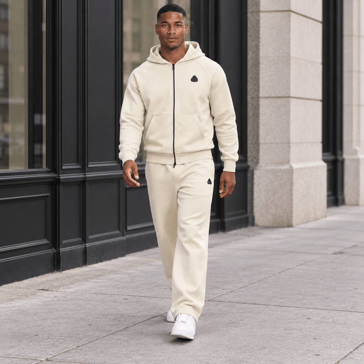 Moose Knuckles Yul Zip Up Hoodie & Jogger Set (Alabaster)