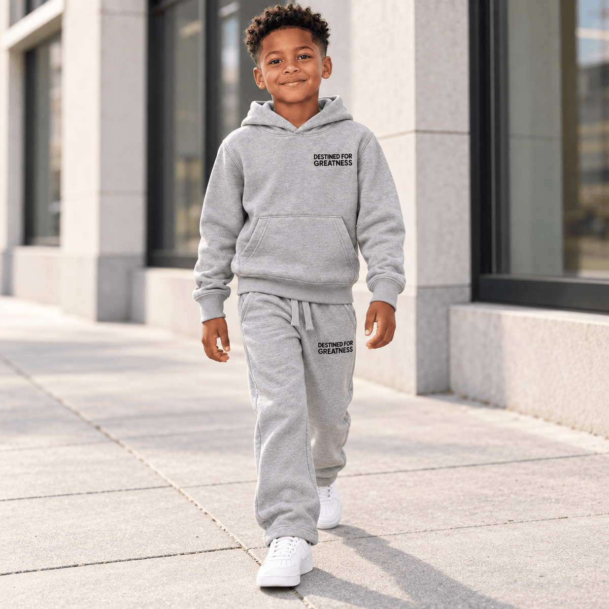 Kids See You In Paradise Wingspan Hoodie & Sweatpants Set (H/Charcoal)