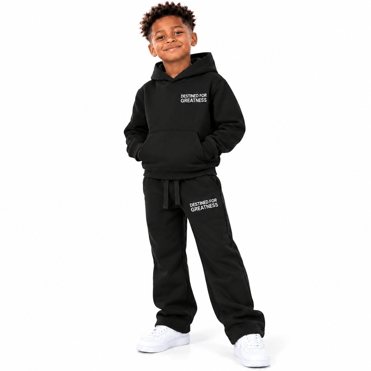 Kids See You In Paradise Wingspan Hoodie & Sweatpants Set (Oreo/Cream)