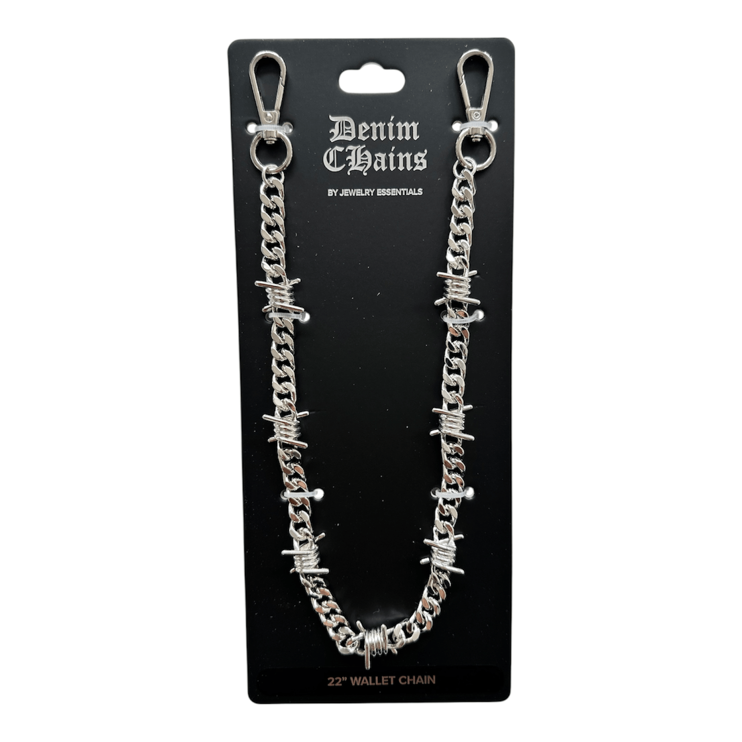 Jewelry Essentials Barbed Wire Pant Chain (Silver) BKC-150S